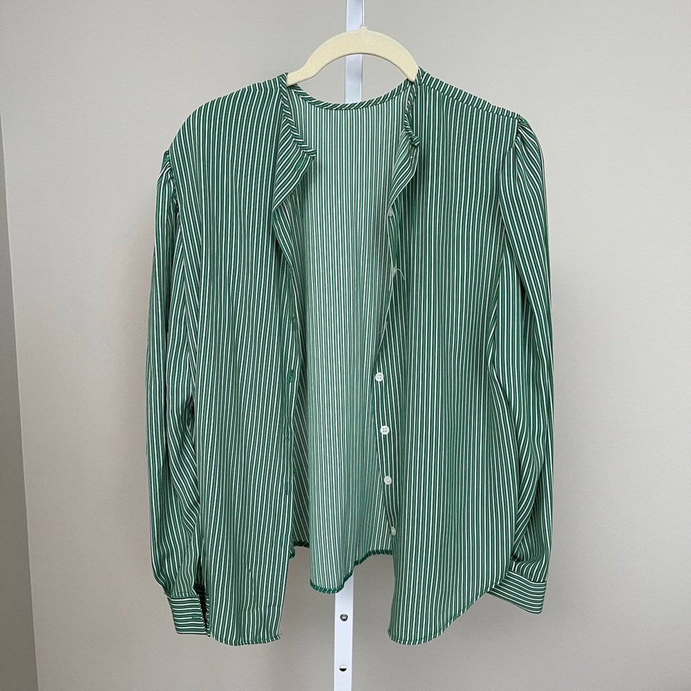 Green button down from Korea